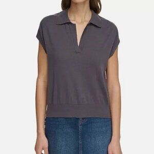 DKNY Ladies Sleeveless Collared Sweater